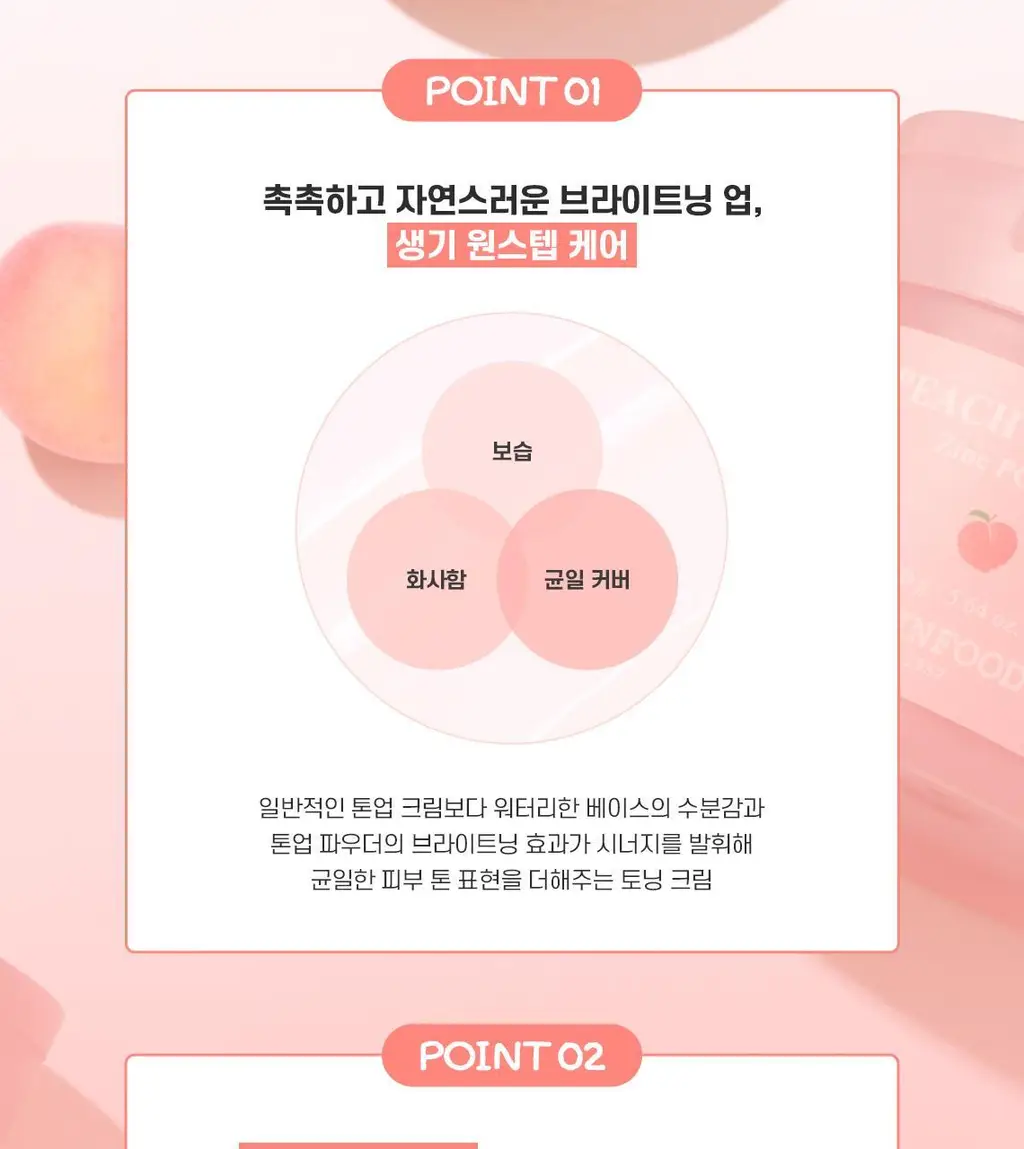 [NEW/겉뽀속촉] 스킨푸드 피치뽀송 징크피씨에이 톤업 크림 50ml 상세페이지 12
